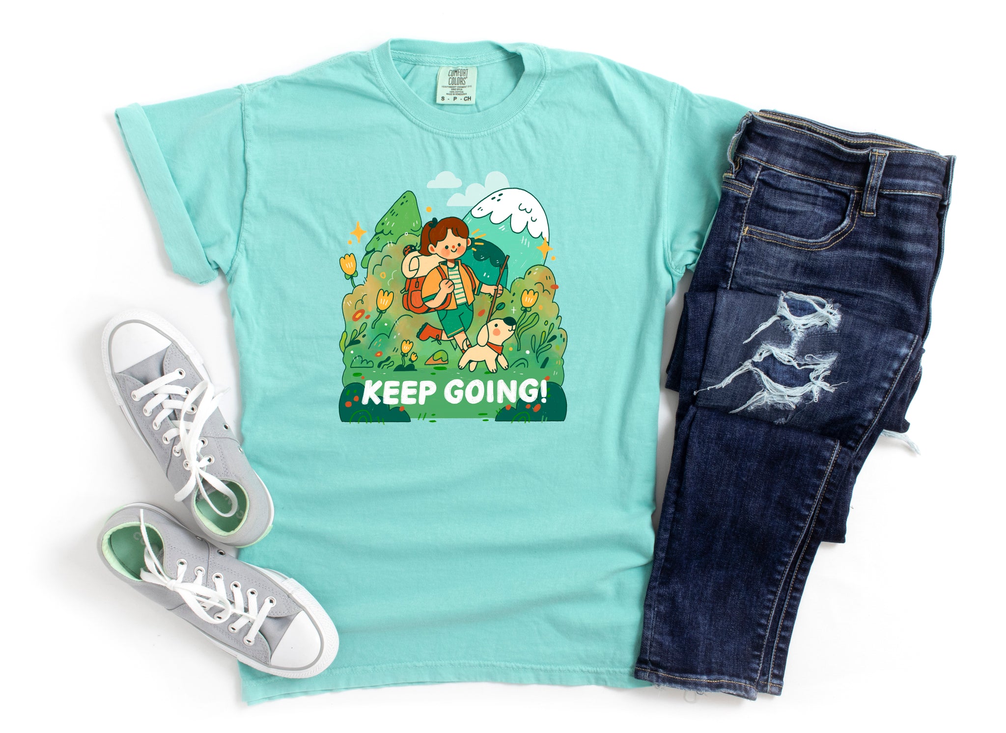Keep Going T-Shirt - Chalky Mint